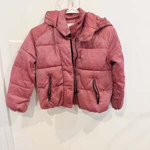 Member's Mark My Favorite Fashion Jacket Girls Sparkly Pink Hooded Puffer